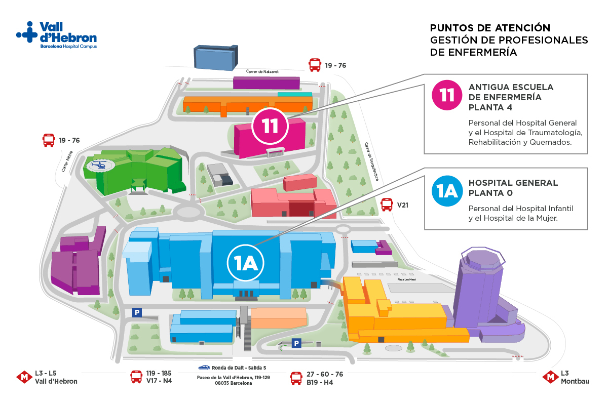 Mapa de ubicaciones de la Unidad de Gestión de Profesionales de Enfermería
