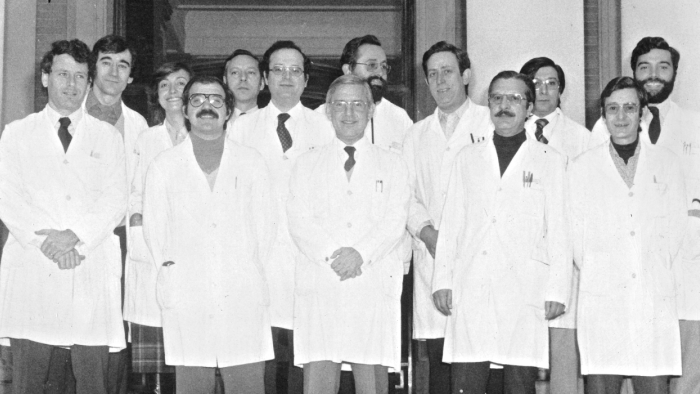 Fotografía de los integrantes del primer Servicio de Cardiología de Vall d'Hebron